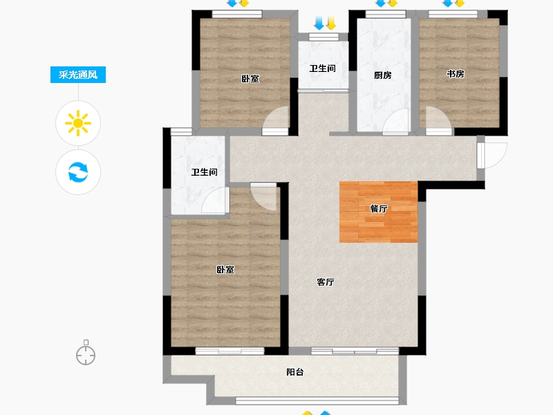 河南省-周口市-龙邦·华府-92.00-户型库-采光通风