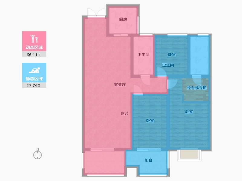 河南省-三门峡市-秀庭紫悦府-110.37-户型库-动静分区