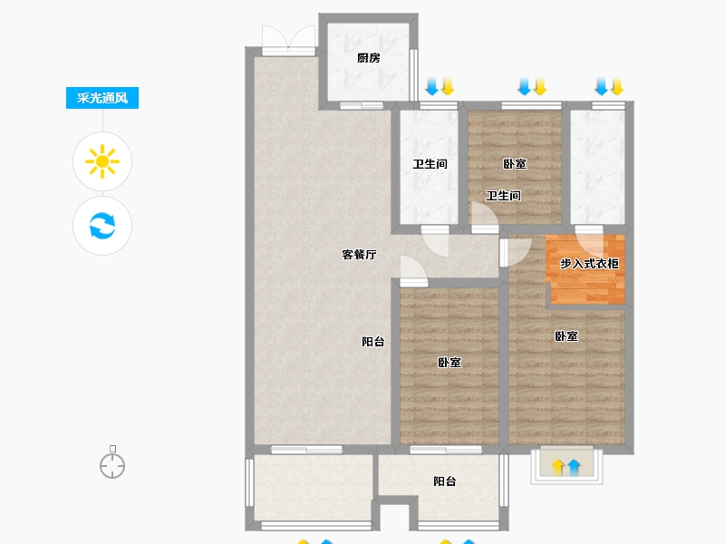 河南省-三门峡市-秀庭紫悦府-110.37-户型库-采光通风