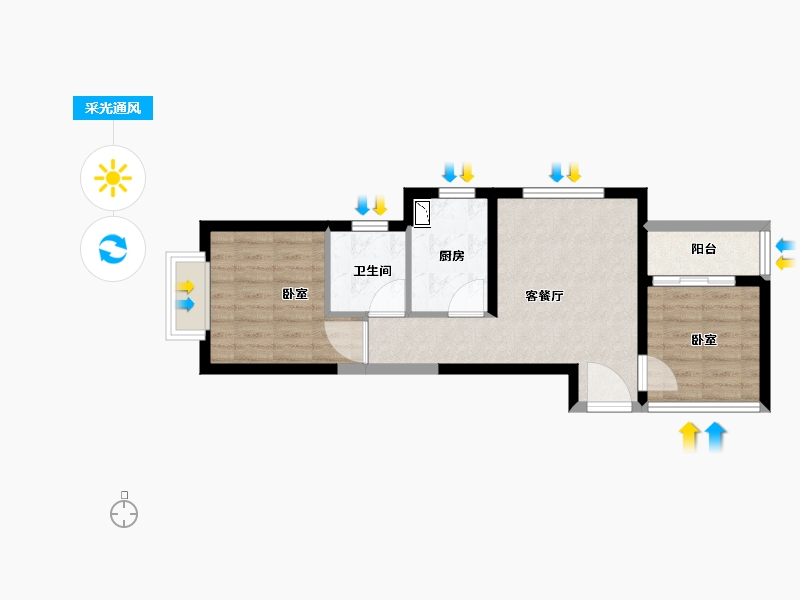 河南省-郑州市-汇泉景悦城-52.00-户型库-采光通风