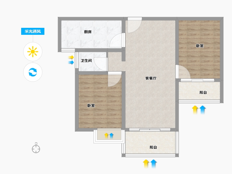 河南省-三门峡市-瑞德华府-77.00-户型库-采光通风