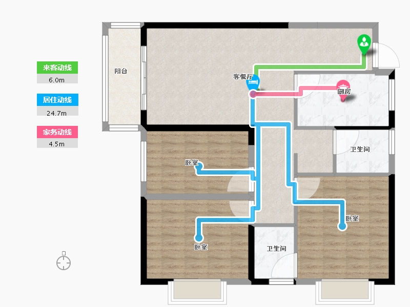 河南省-南阳市-龙都·臻品-105.74-户型库-动静线