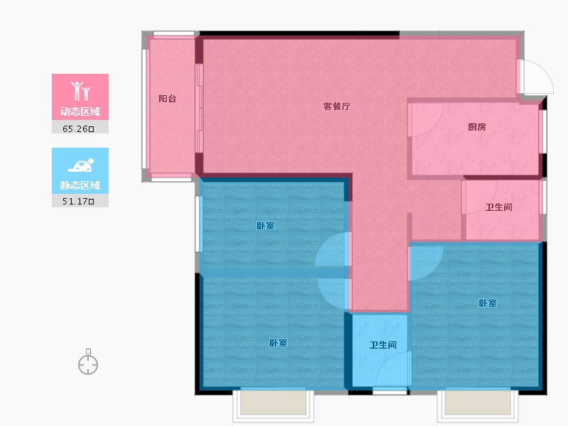 河南省-南阳市-龙都·臻品-105.74-户型库-动静分区