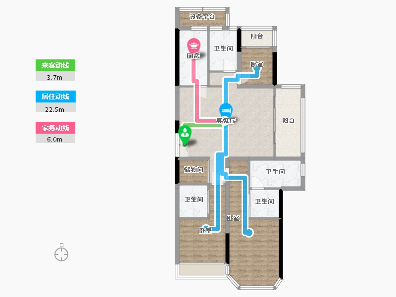 河南省-南阳市-东正·皇马观邸-102.42-户型库-动静线