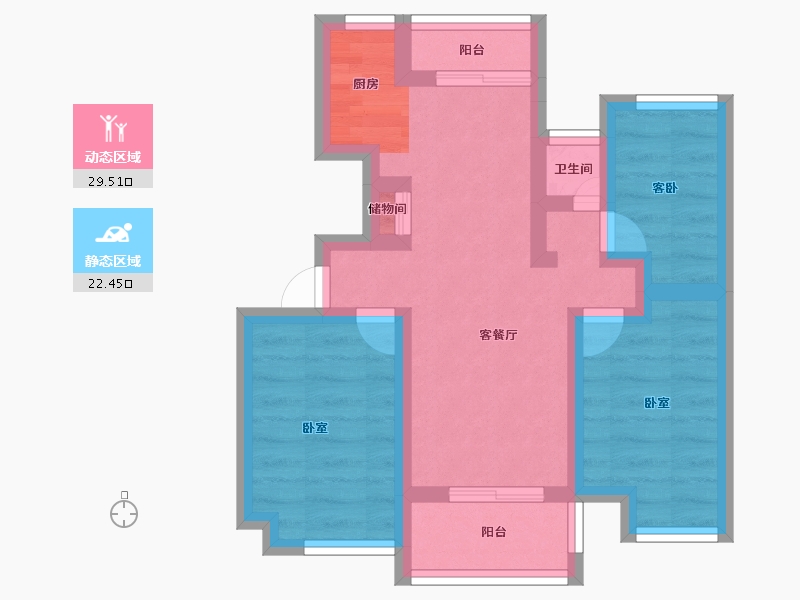 河南省-信阳市-建业春天里-43.79-户型库-动静分区