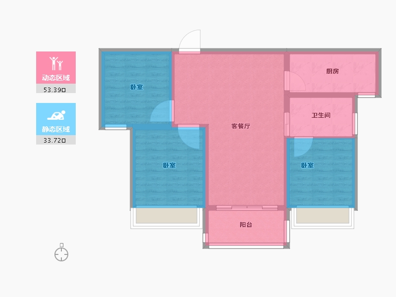 河南省-郑州市-公园世家-78.00-户型库-动静分区