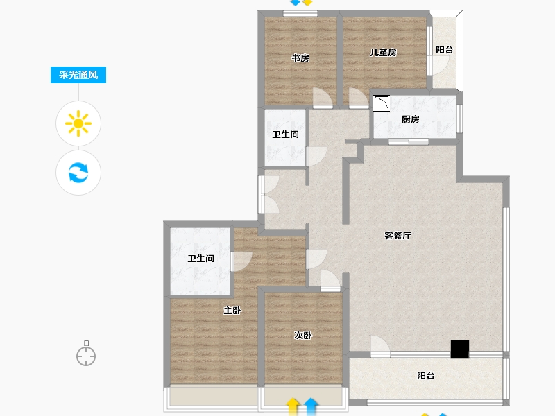 山东省-济南市-中海天钻-141.00-户型库-采光通风