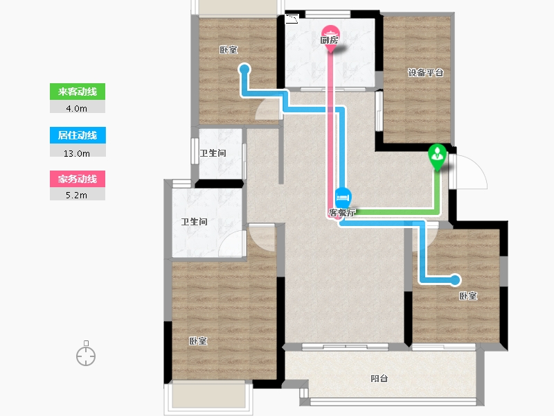 河南省-南阳市-信友天樾-95.24-户型库-动静线