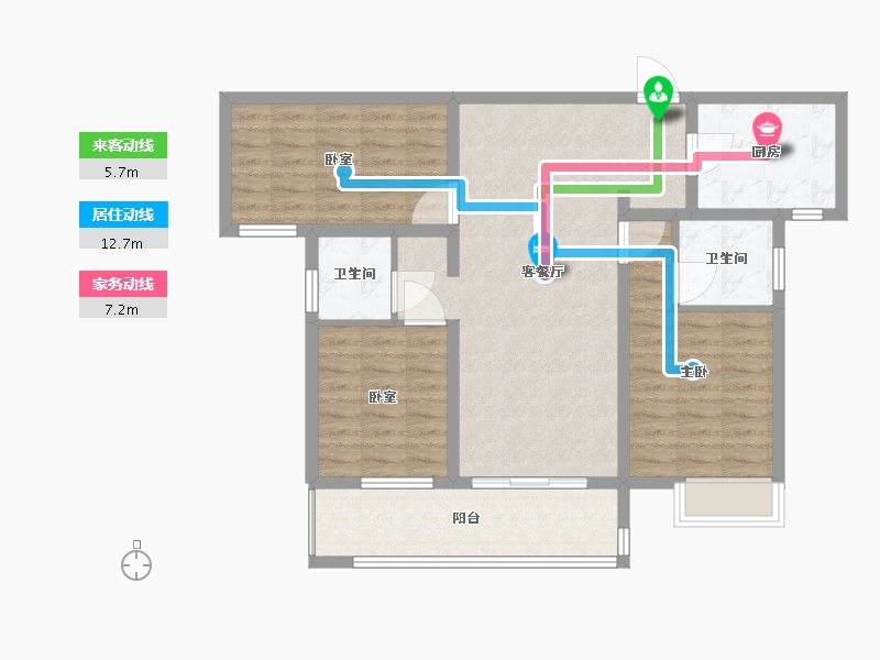 河南省-许昌市-长葛建业森林半岛-92.00-户型库-动静线