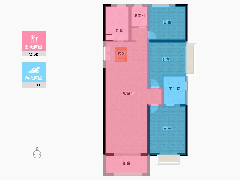 河南省-郑州市-鑫苑金水观城-110.00-户型库-动静分区