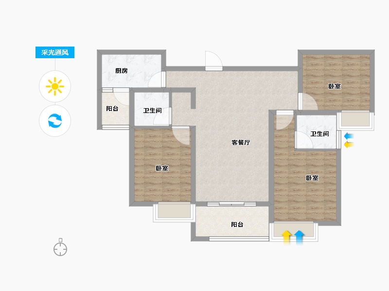 河南省-信阳市-林溪佳苑-94.00-户型库-采光通风