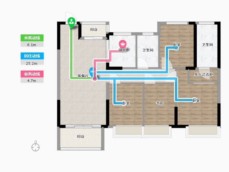 河南省-许昌市-长葛建业桂园新苑-115.01-户型库-动静线