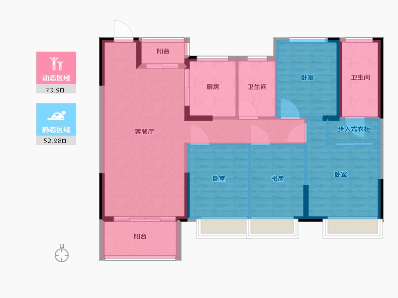 河南省-许昌市-长葛建业桂园新苑-115.01-户型库-动静分区