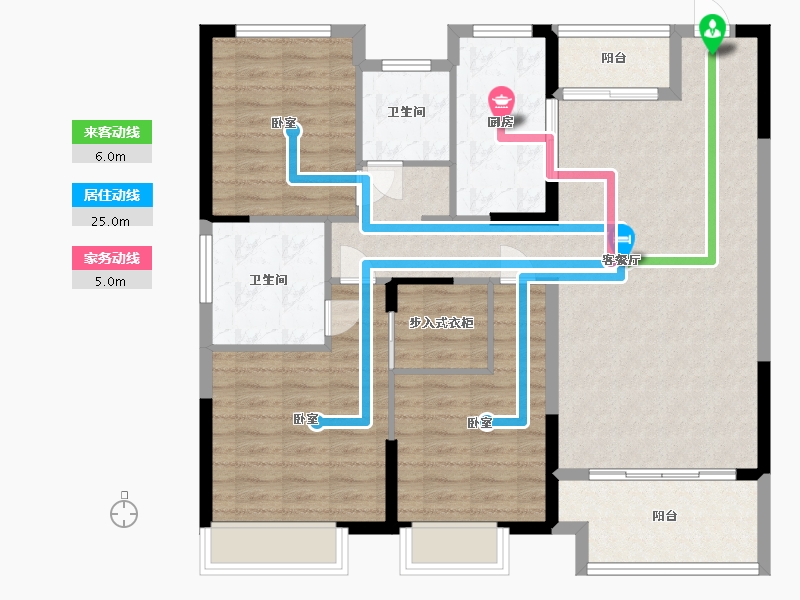 河南省-许昌市-长葛建业桂园新苑-108.00-户型库-动静线