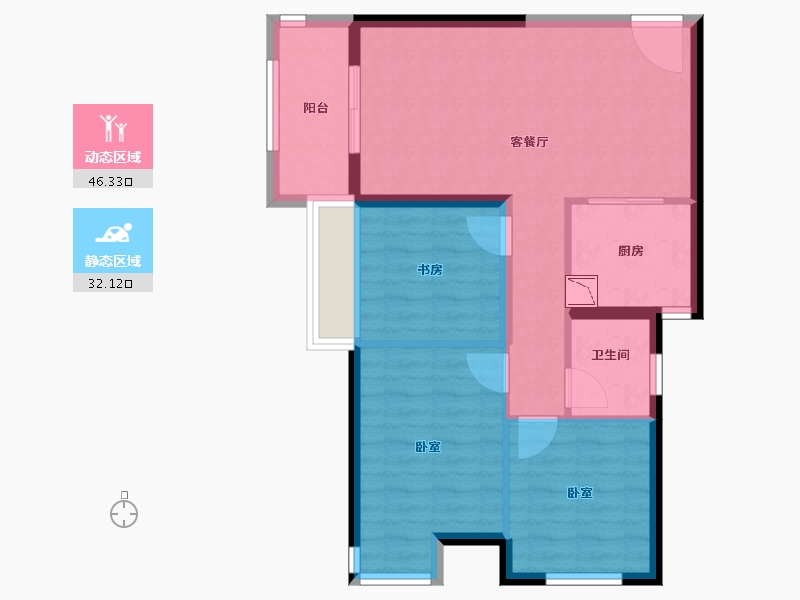 河南省-郑州市-汇泉景悦城-70.00-户型库-动静分区