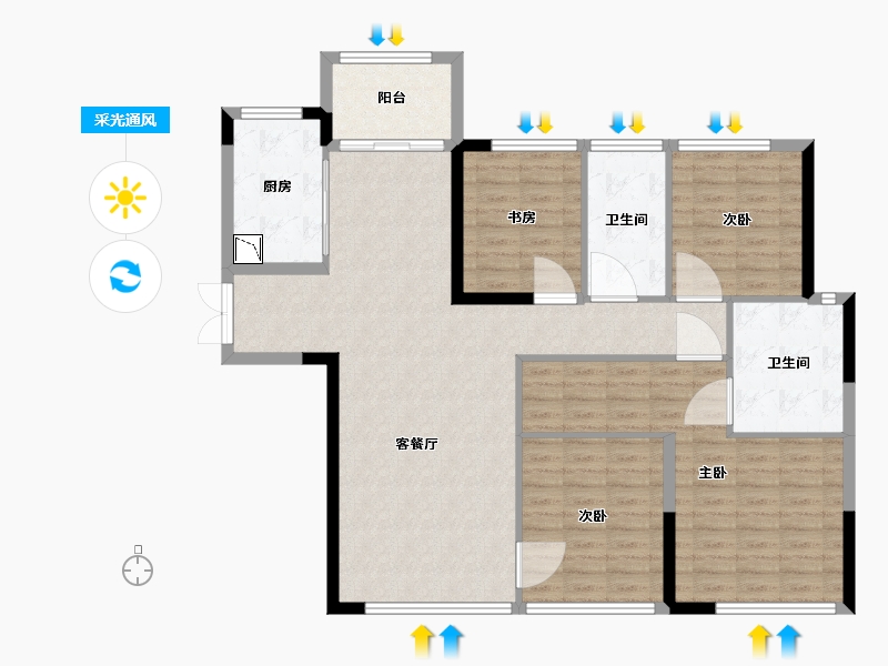 福建省-厦门市-中骏天宸-119.58-户型库-采光通风