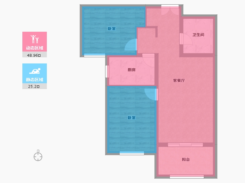 山东省-青岛市-K2海棠湾-66.01-户型库-动静分区