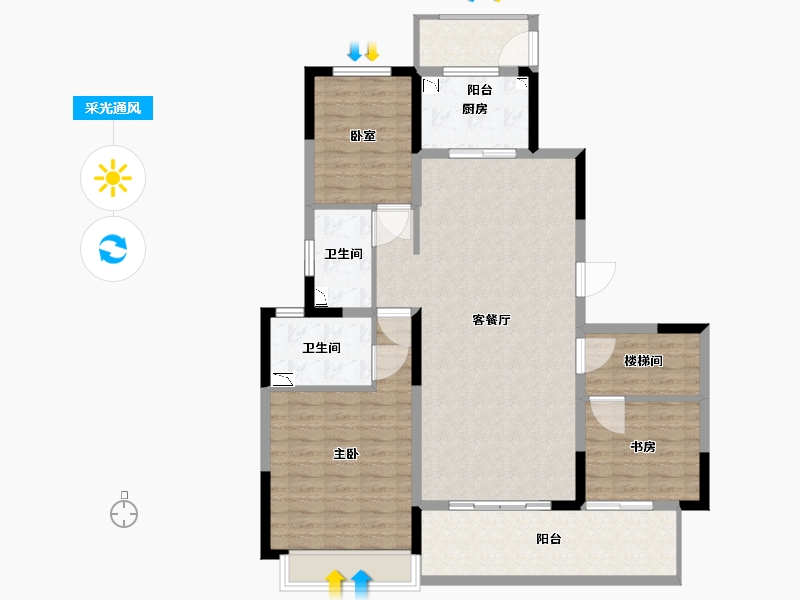 河南省-许昌市-保利堂悦-114.00-户型库-采光通风