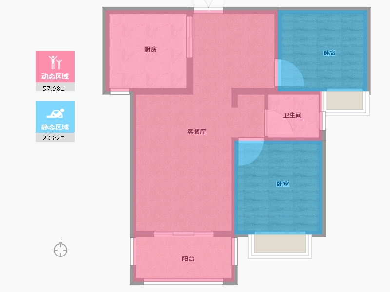 河南省-信阳市-龙江帝景-73.07-户型库-动静分区