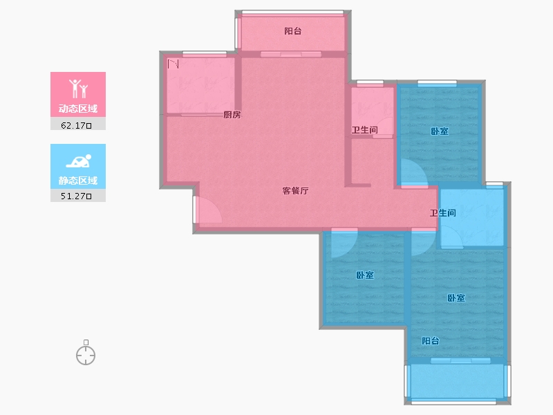 河南省-郑州市-龙湖润泽花园-101.50-户型库-动静分区