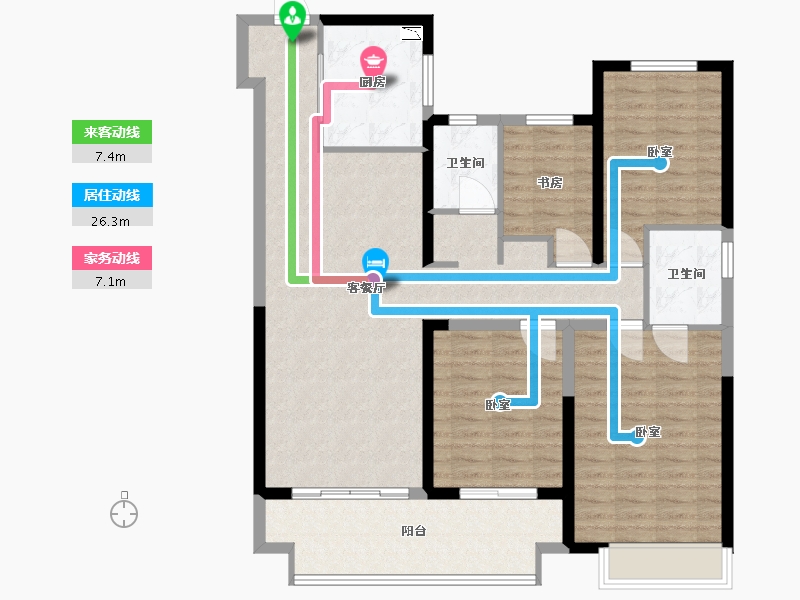 河南省-许昌市-金科·鹿鸣帝景-114.00-户型库-动静线