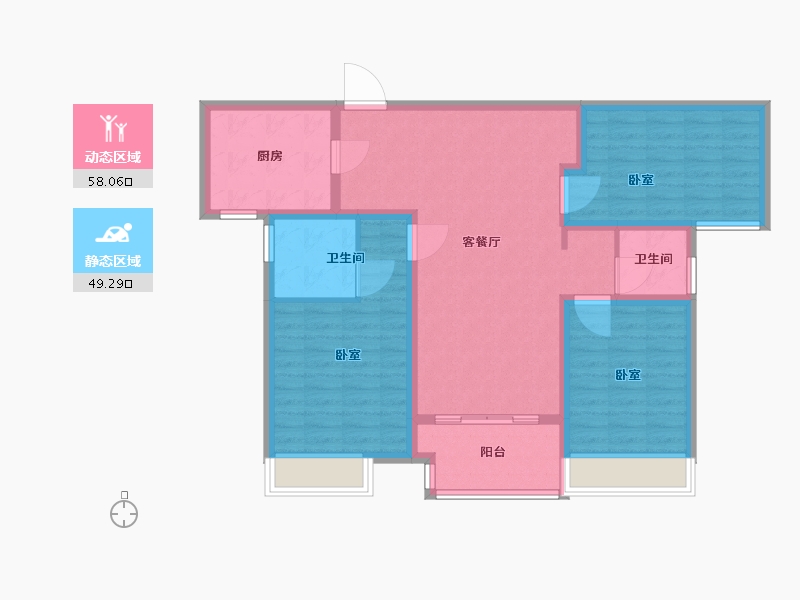 河南省-南阳市-邓州建业城-96.01-户型库-动静分区