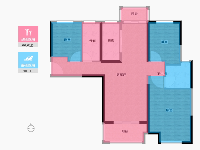 河南省-南阳市-建业壹号城邦-103.00-户型库-动静分区