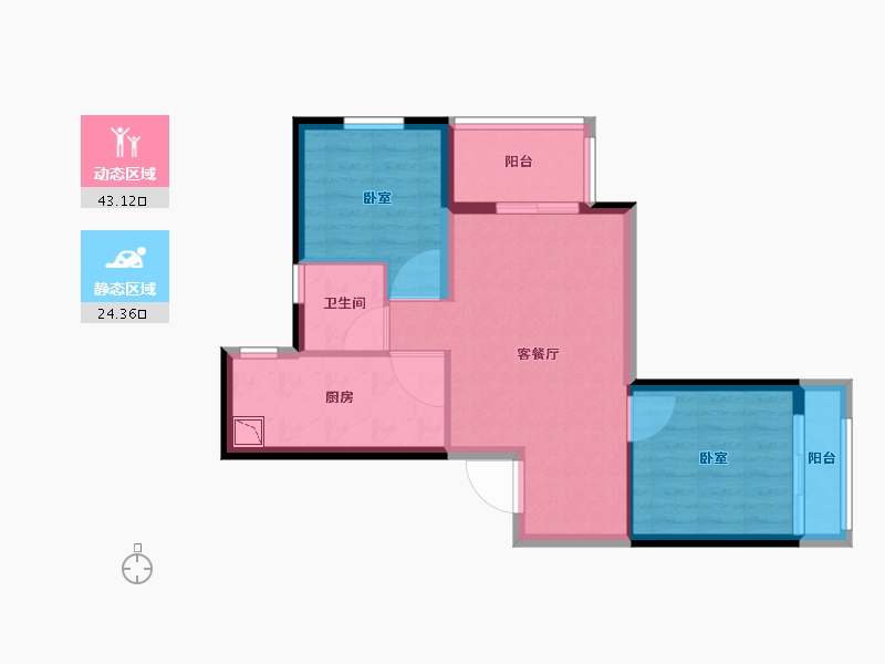 河南省-郑州市-汇泉景悦城-60.00-户型库-动静分区