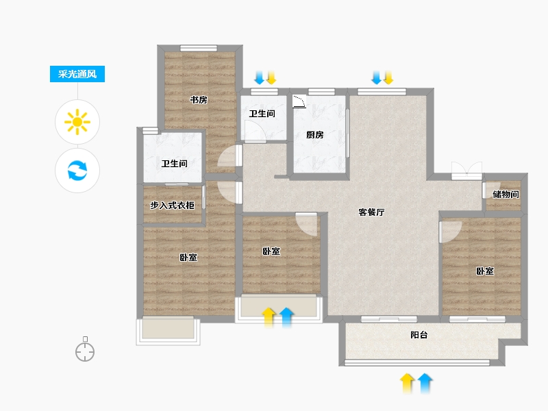 河南省-商丘市-国安·天悦城-108.00-户型库-采光通风