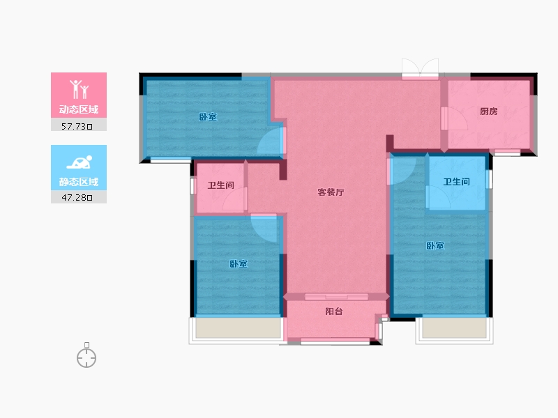 河南省-南阳市-建业贰号城邦-93.59-户型库-动静分区