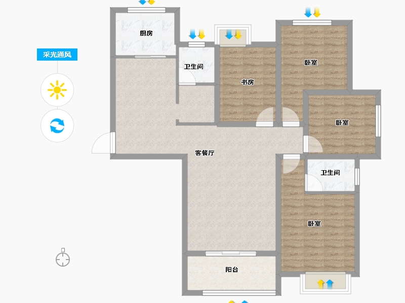 河南省-信阳市-林溪佳苑-109.99-户型库-采光通风