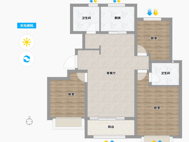 山东省-济南市-海信彩虹谷-94.00-户型库-采光通风