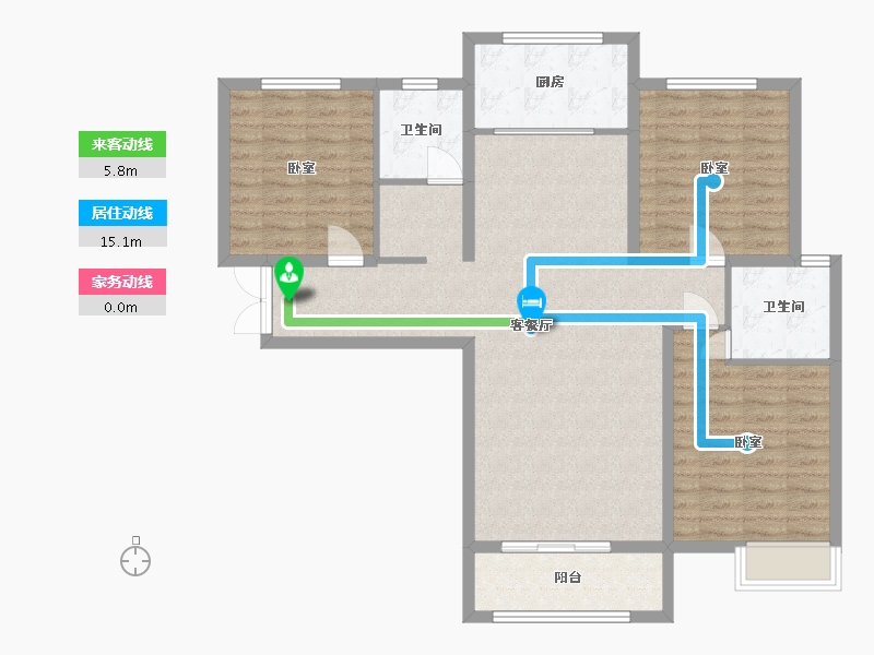 河南省-三门峡市-盛元·第壹城-107.00-户型库-动静线