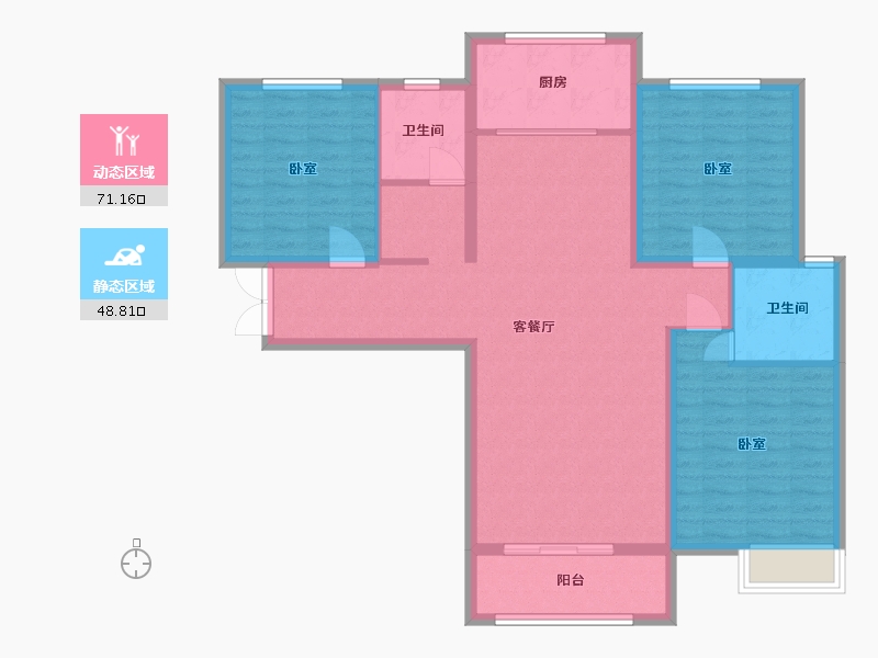 河南省-三门峡市-盛元·第壹城-107.00-户型库-动静分区