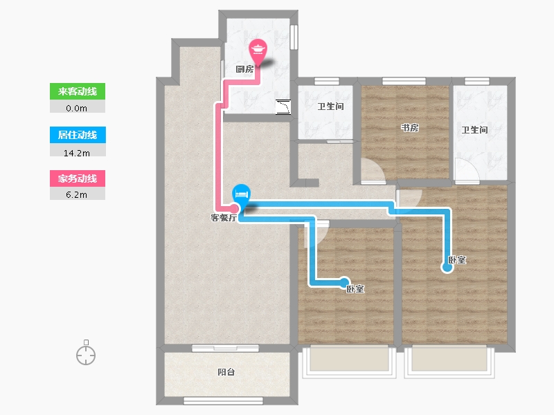 河南省-安阳市-佳田梧桐上苑-95.24-户型库-动静线