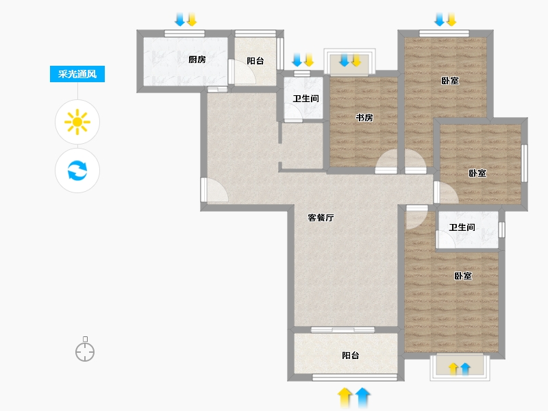 河南省-信阳市-林溪佳苑-109.00-户型库-采光通风