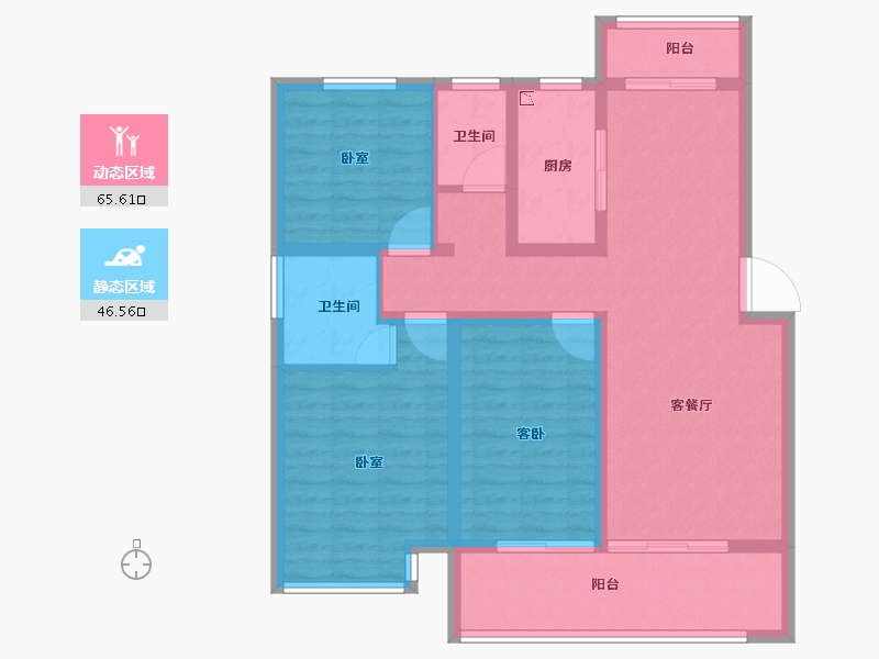 河南省-信阳市-翰林名门新城国际-100.10-户型库-动静分区