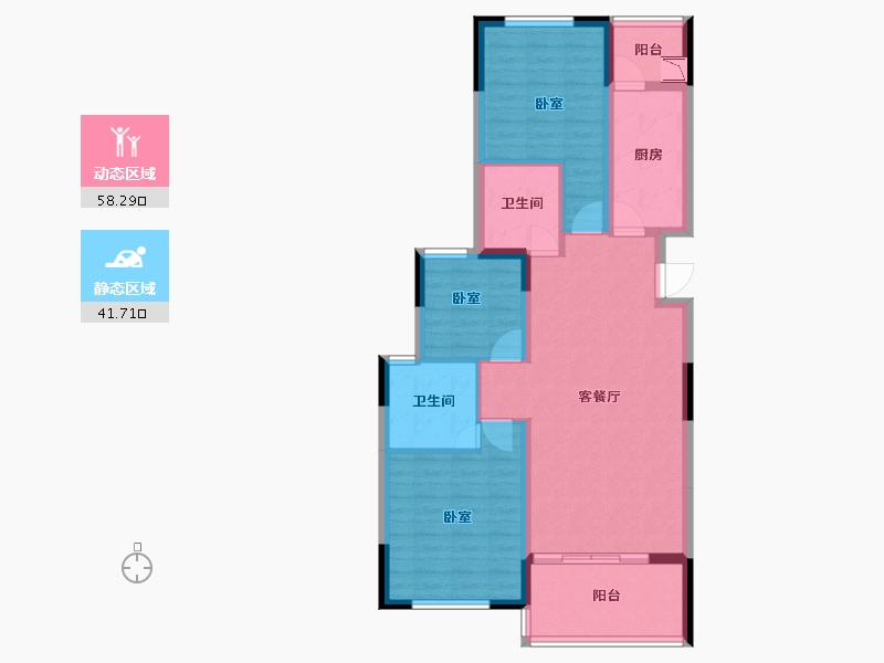 河南省-南阳市-南阳恒大帝景-89.08-户型库-动静分区