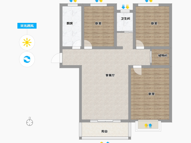 河南省-商丘市-耀圣御龙湾-96.00-户型库-采光通风