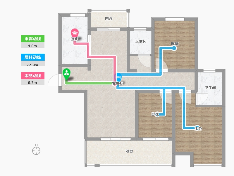 河南省-许昌市-长葛建业森林半岛-108.00-户型库-动静线