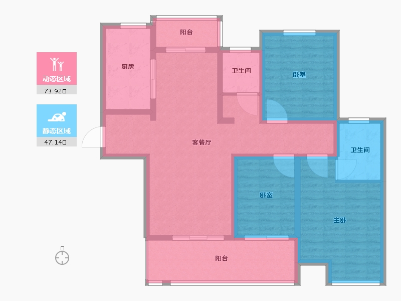 河南省-许昌市-长葛建业森林半岛-108.00-户型库-动静分区