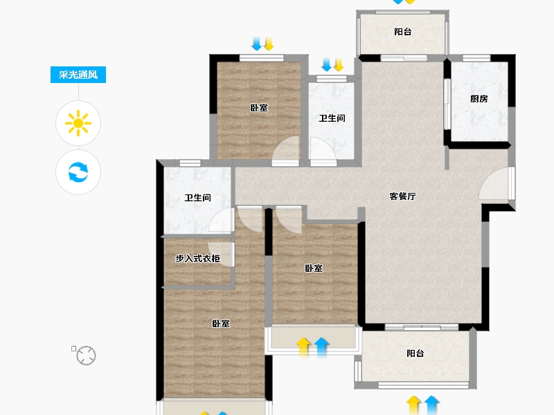 河南省-南阳市-建业壹号城邦-114.00-户型库-采光通风