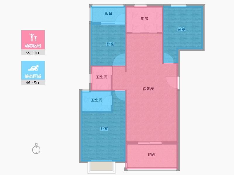 河南省-信阳市-信达公园壹号-92.37-户型库-动静分区