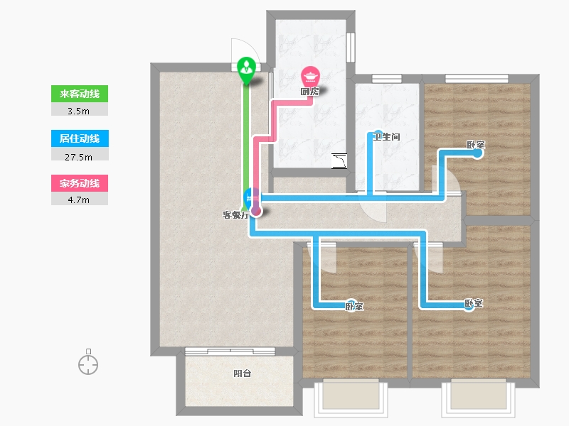 河南省-漯河市-文萃·书香门第-87.05-户型库-动静线