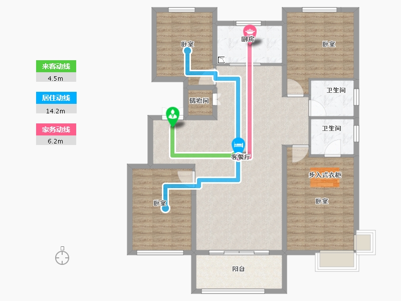 河南省-安阳市-小镇伍號院-123.00-户型库-动静线