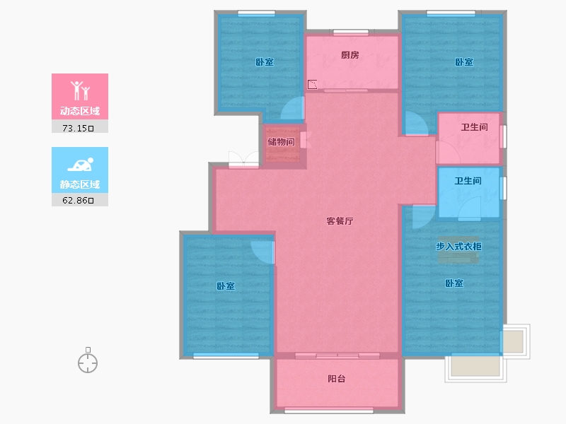 河南省-安阳市-小镇伍號院-123.00-户型库-动静分区