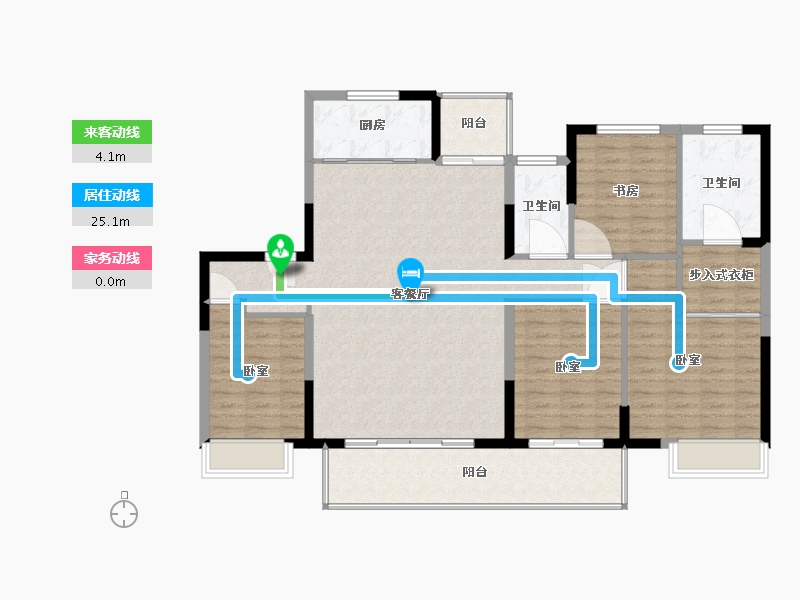 河南省-许昌市-长葛建业桂园新苑-132.01-户型库-动静线