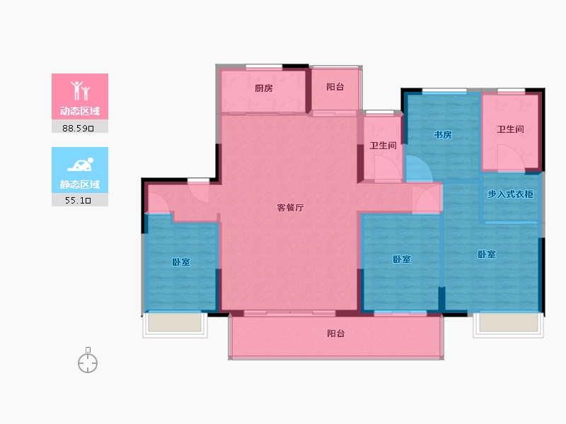 河南省-许昌市-长葛建业桂园新苑-132.01-户型库-动静分区