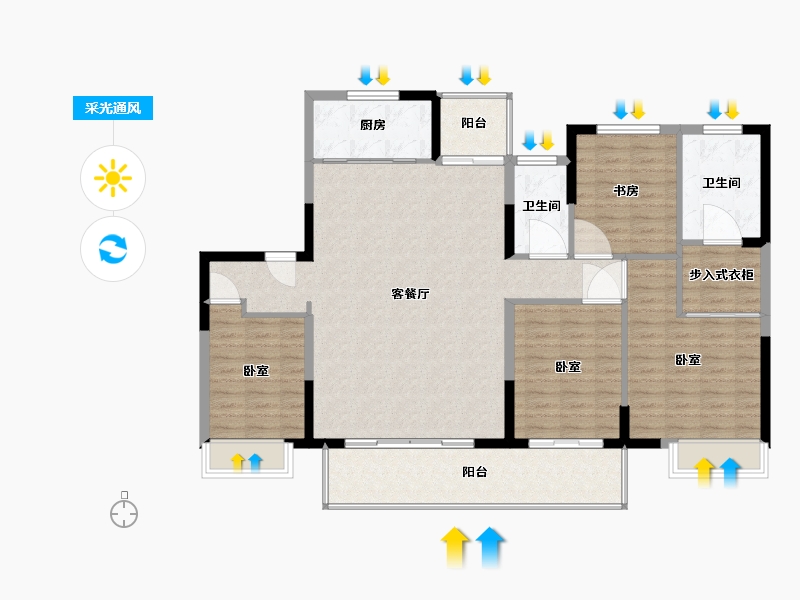 河南省-许昌市-长葛建业桂园新苑-132.01-户型库-采光通风