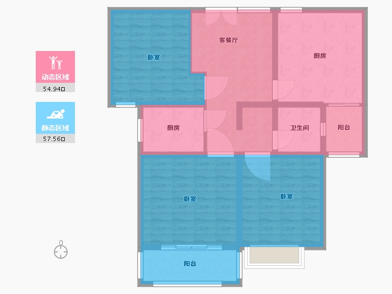 河南省-商丘市-文庭雅苑-100.66-户型库-动静分区